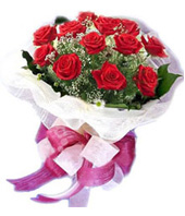 Classic 11 red roses bouquet to China