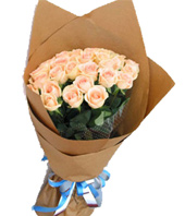 19 Champagne Roses Simple Bouquet