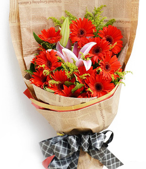 12 Gerberas, Dozen Gerberas Bouquet