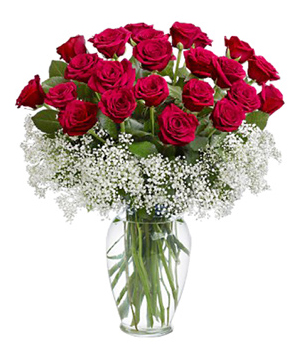 21 Red Roses In A Vase