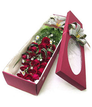 Rose with gift box delivery to China