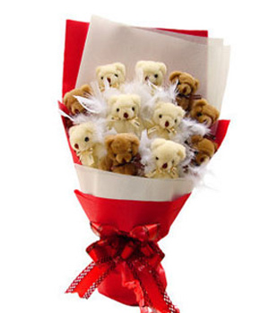 Teddy bear to China - Cute Bear Bouquet