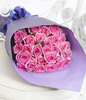 28 stems purple roses